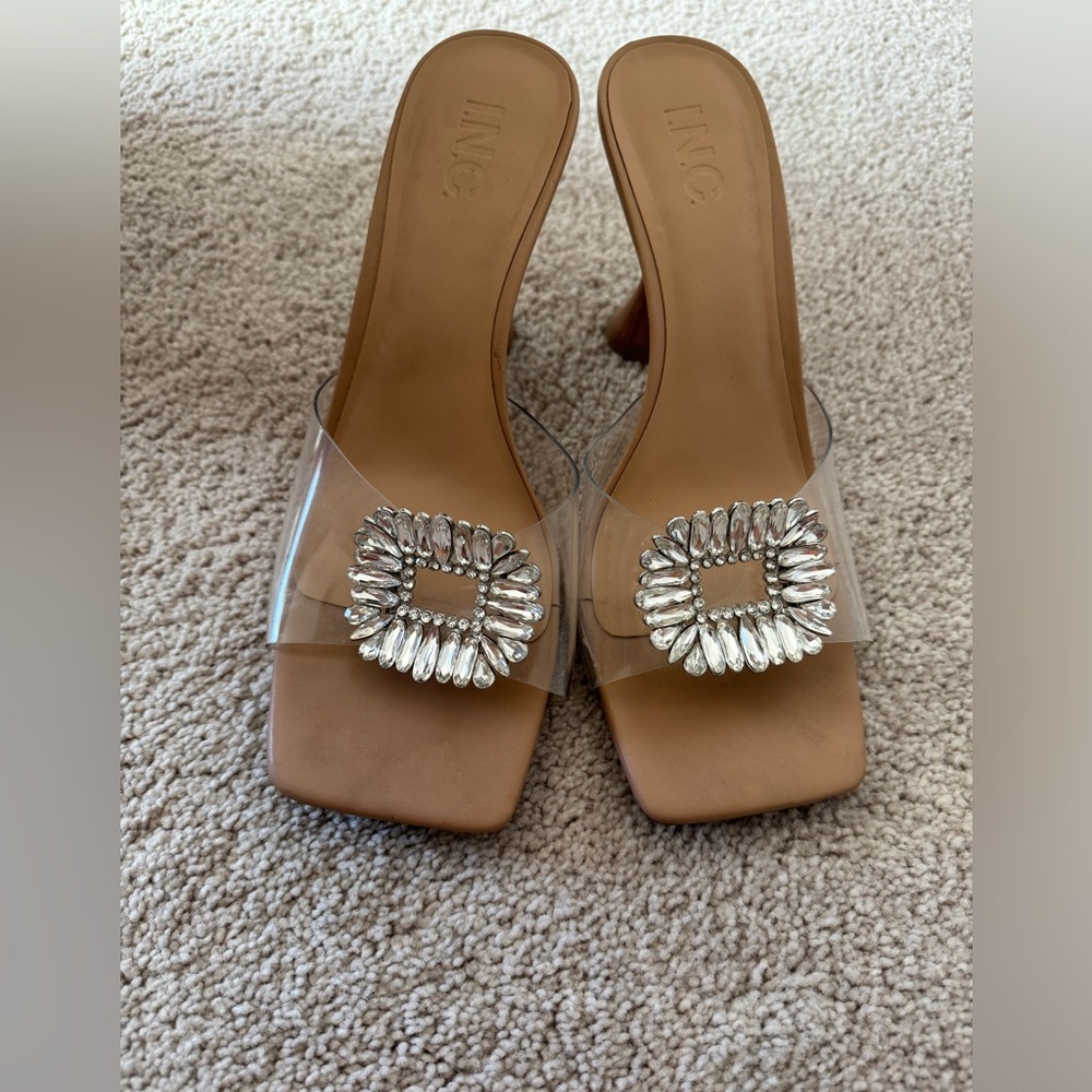 INC Brieana Clear Dress Sandal Embellished Size 8.5